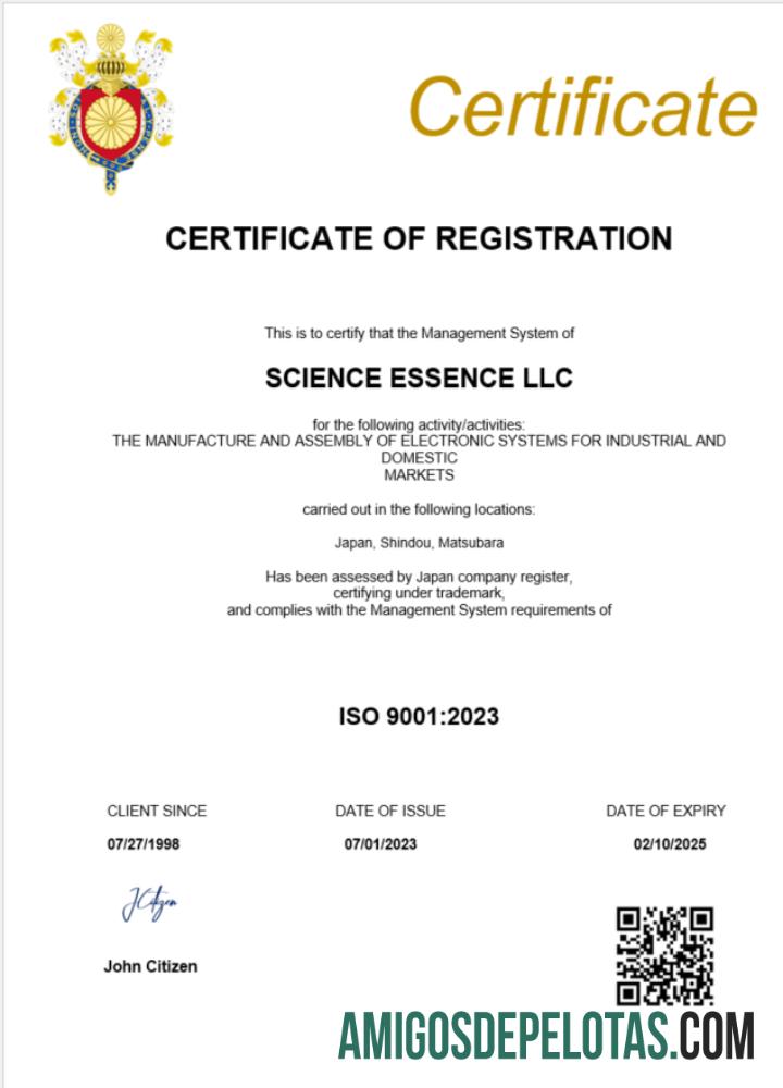 Certificado de registro do Japão para impressão, modelo Word e PDF